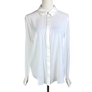 Rachel Zoe NWT Silk Off-White Sheer Long Sleeve Button Up Career Designer Blouse